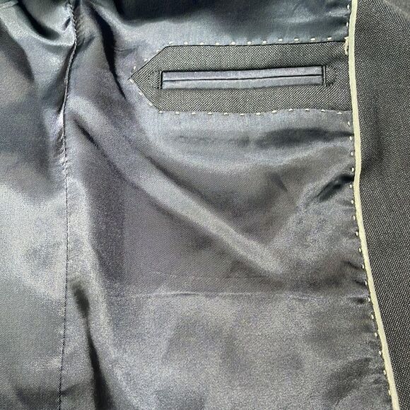 Theory Navy Wool Blend Two-Button Blazer Jacket Size 40R Men’s Suit Coat - Picture 11 of 15
